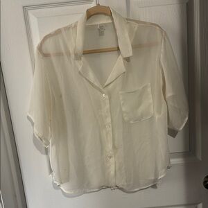 American Apparel Sheer White Blouse